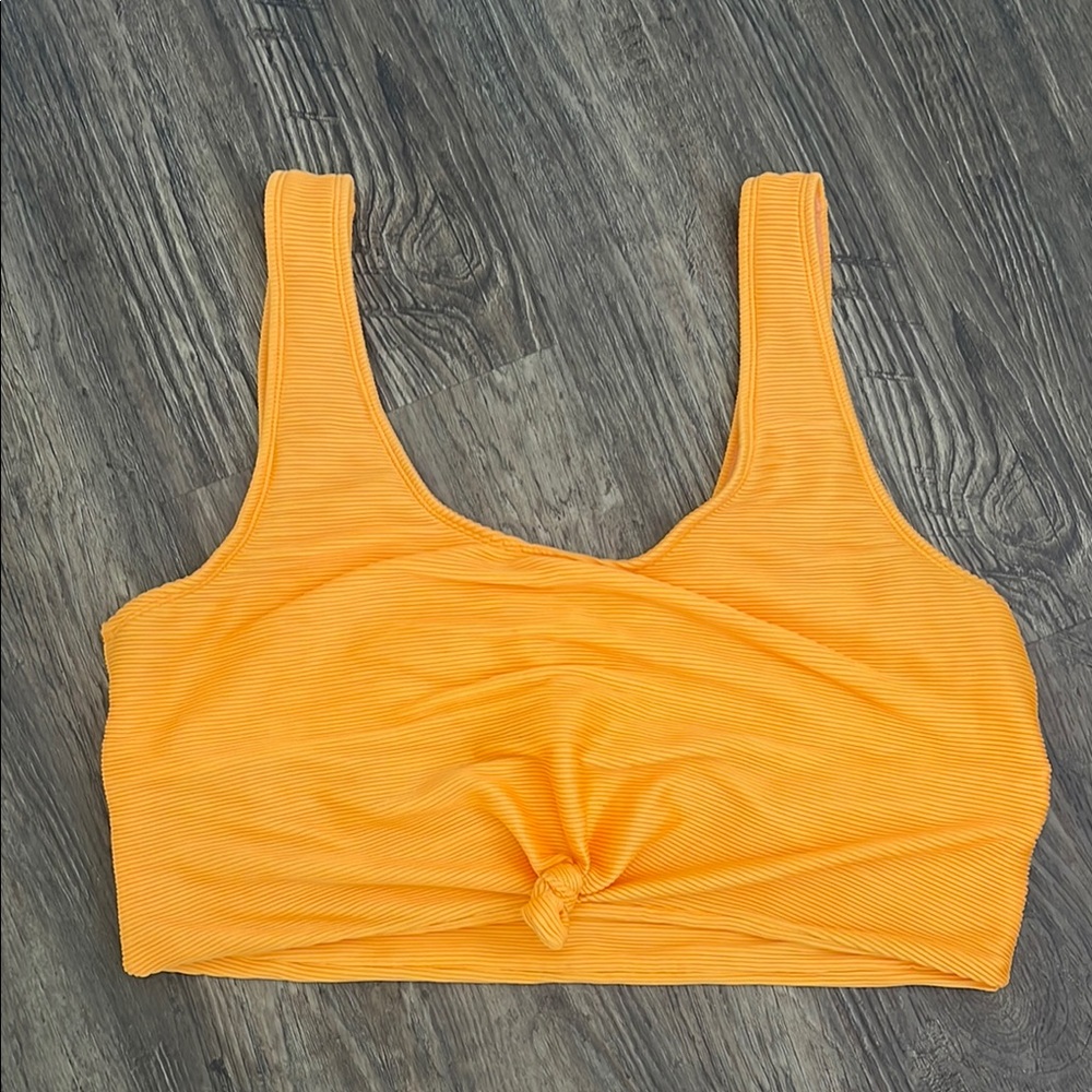 Orange Knotted Crop Top